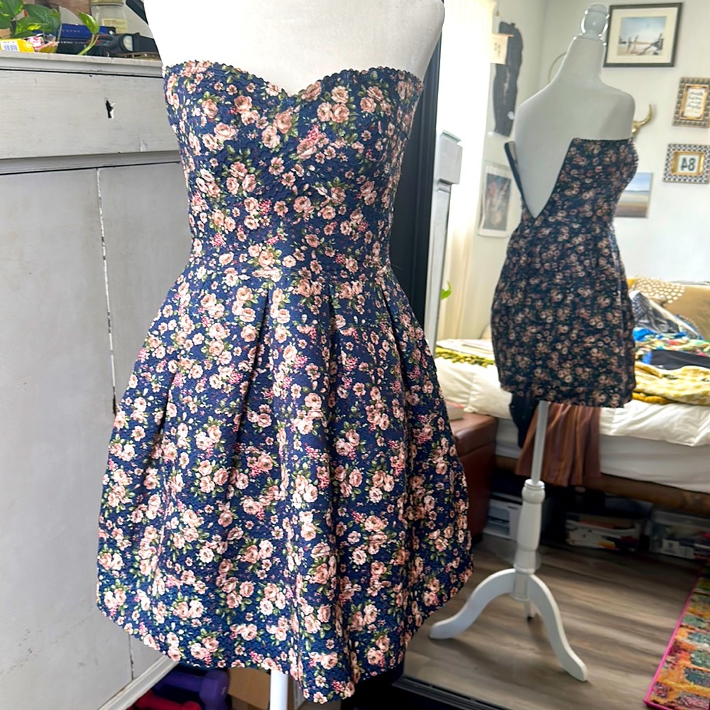 Floral Strapless Dress